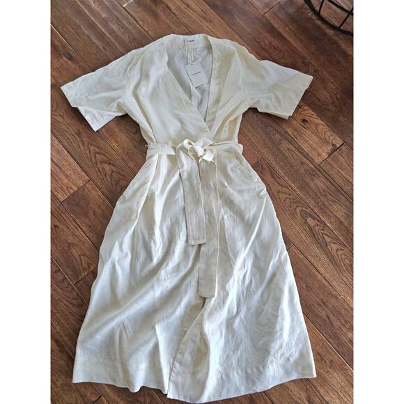 Everlane Dresses & Skirts - Everlane "The Wrap Dress in Linen" Cream Women's Size Large NWT